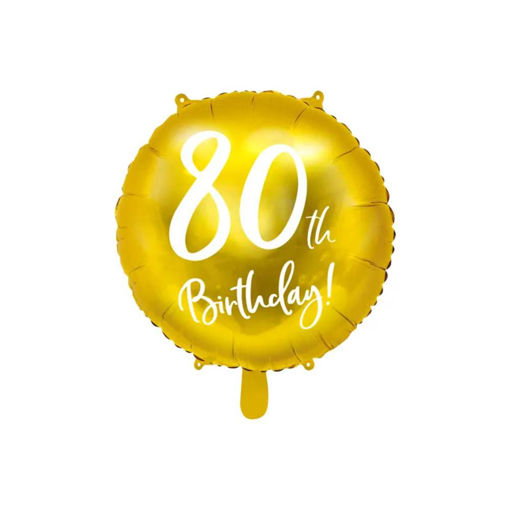 Picture of GOLD FOIL BALLOON 80TH BIRTHDAY 18 INCH
